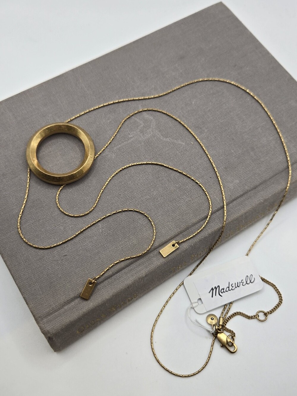 Madewell Sliding Ring Bolo Necklace Western Gold Rope Lariat 40" Glam 70s